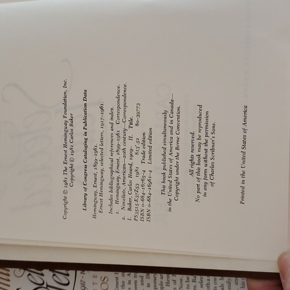 Vintage 1981 Ernest Hemingway Selected Letters - Carlos Baker - Picture 4 of 16